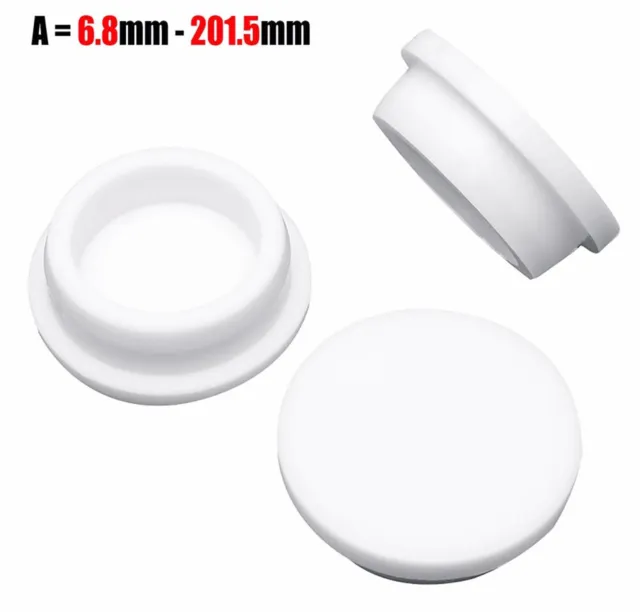 Round Silicone Rubber Seal Hole Plugs White Blanking End Caps 6.8mm - 201.5mm