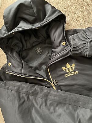 Men's Adidas Chile 62 Puffer Jacket  Vintage / Retro  2009  Black  Size S Ripped