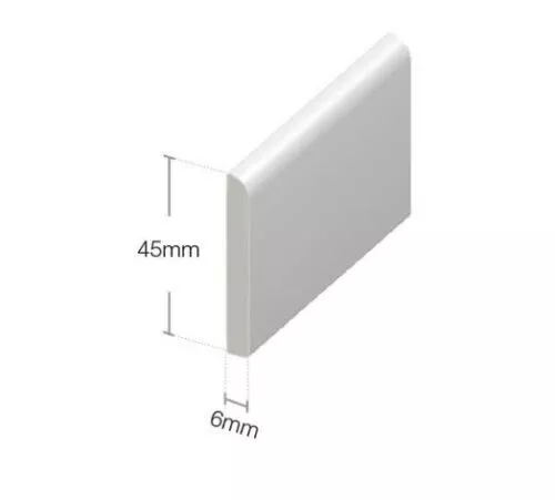 45mm PVC Architrave Plastic Skirting Board Window Edging Trim 2m