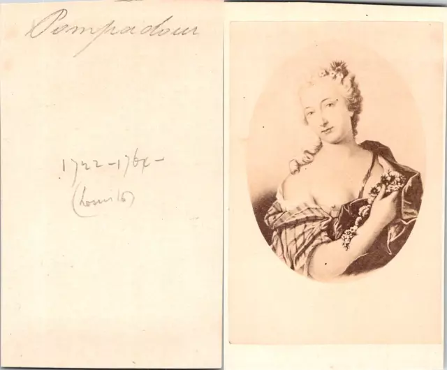 Madame la Marquise de Pompadour, favorite de Louis XV Vintage CDV albumen carte