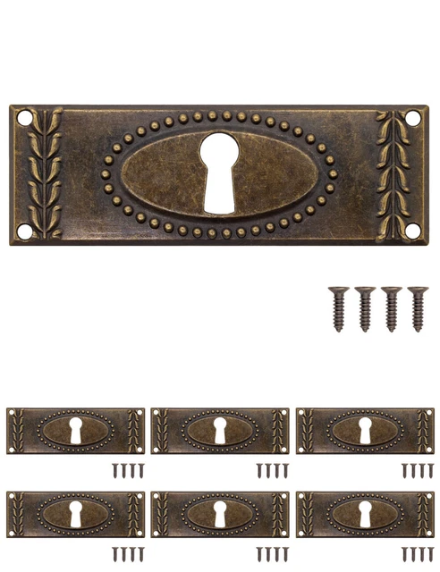 FUXXER® Antichi Targhette Chiave, Rosette Serratura, 24x3 mm, Set 6