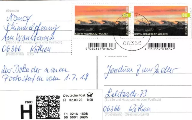 O-FDC-Prio von Köthen vom 2.3.20 Mi.3531