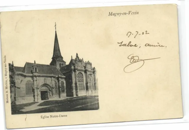 1 CPA 95 Val d Oise Magny-En-Vexin Eglise Notre Dame 1901 pcfravainc439