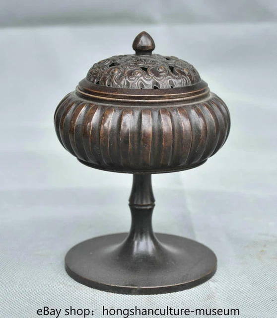 5.6" Marked old chinese bronze copper dynasty palace Incense Burner Censer