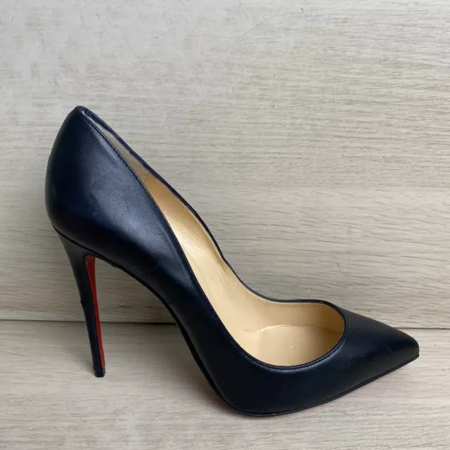 Christian Louboutin Black Leather Pointed Toe High Heel Pumps, Women’s Size 39.5 2