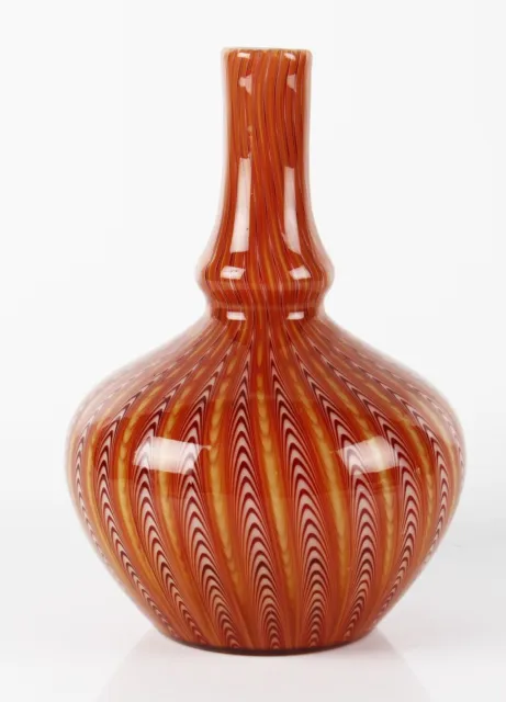 Victorian Stevens & Williams glass Osiris multicoloured pulled design vase
