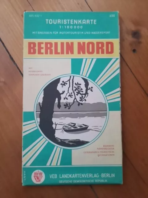 DDR Landkarte Touristenkarte 1 : 100 000  Berlin Nord Zustand Sehr Gut