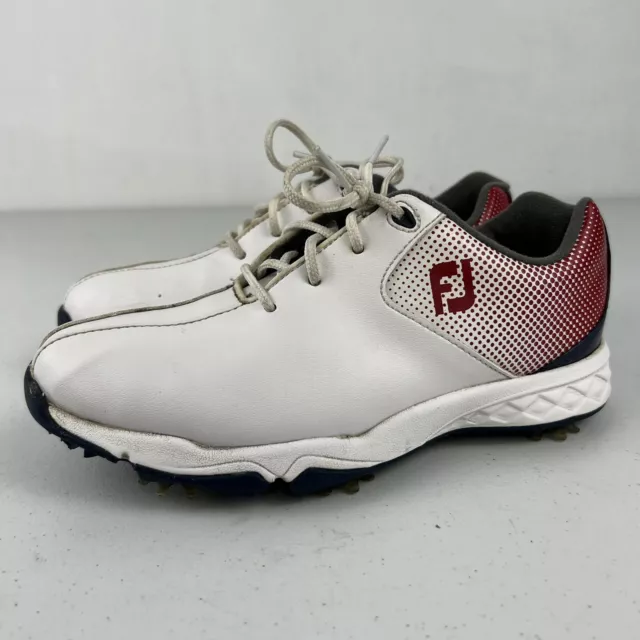 FOOTJOY JUNIOR DNA Helix Golf Shoes Cleats Spikes Red Navy 45014 Boys ...