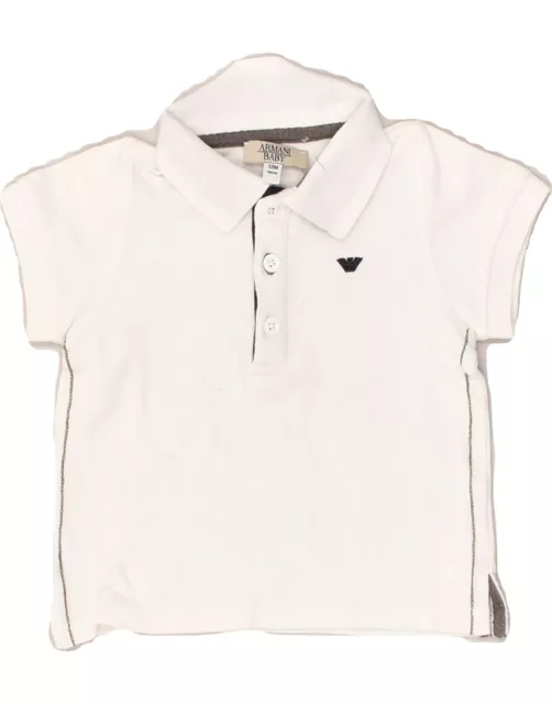 Armani Baby Jungen Poloshirt 9-12 Monate weiß Baumwolle BB22