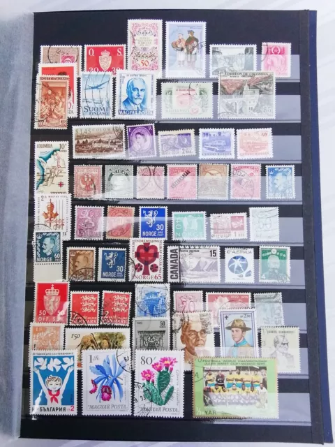 55 Briefmarken alle Welt Papierfrei Gestempelt