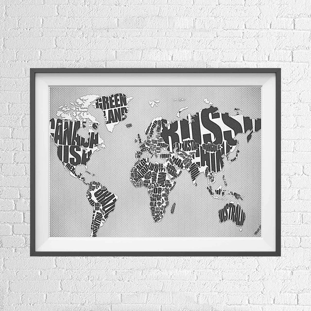 GLOBE WORLD MAP NEWSPAPER WALL CHART POSTER PICTURE PRINT Size A5 to A0 ...