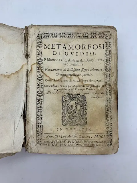 LE METAMORFOSI DI Ovidio ridotte da Gio. Andrea dall'Anguillara, 1601 EUR  200,00 - PicClick IT
