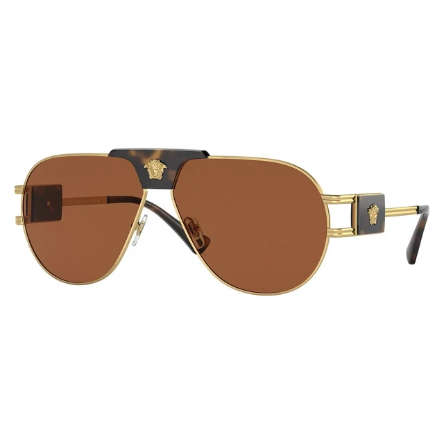New Authentic VERSACE VE2252 147073 Gold/Dark Brown 63-12-145