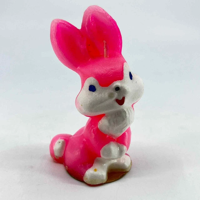 Vela de novedad Gurley década de 1950 rosa conejo SC8