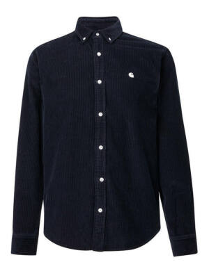 Carhartt Carhartt WIP Master Chemise Noir Poly Coton Sergé Boutonnière Envoi Monde 