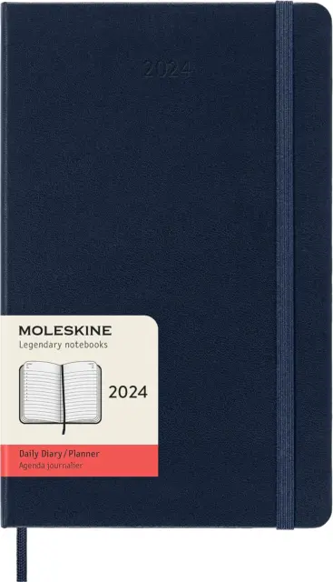 Moleskine Agenda Giornaliera 12 Mesi 2024, Agenda 2024, Formato Large 13X21, Cop