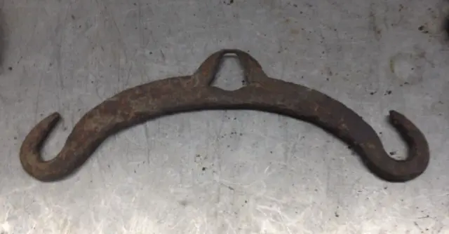 Antique Cast Iron Double Hook Primitive