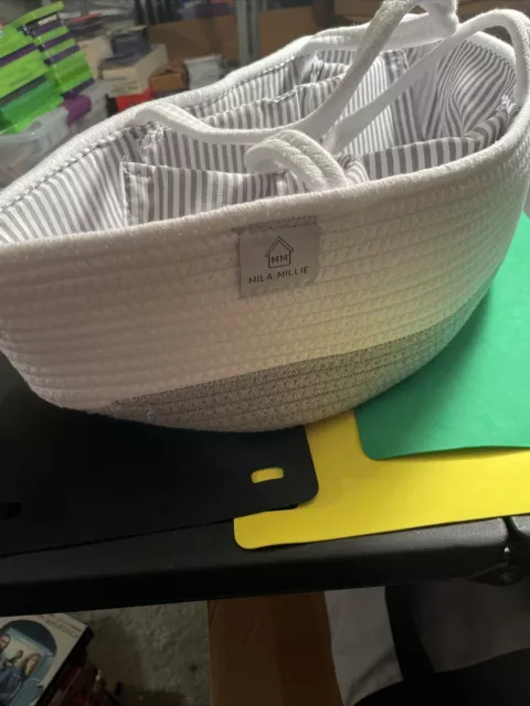 Mila Millie Baby Large Cotton Rope Diaper Caddy Organizer Storage Bin Very Clean