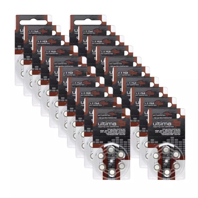 120x Ultima Plus Hörgerätebatterien - 312 braun PR41 - (20x 6er Blister)