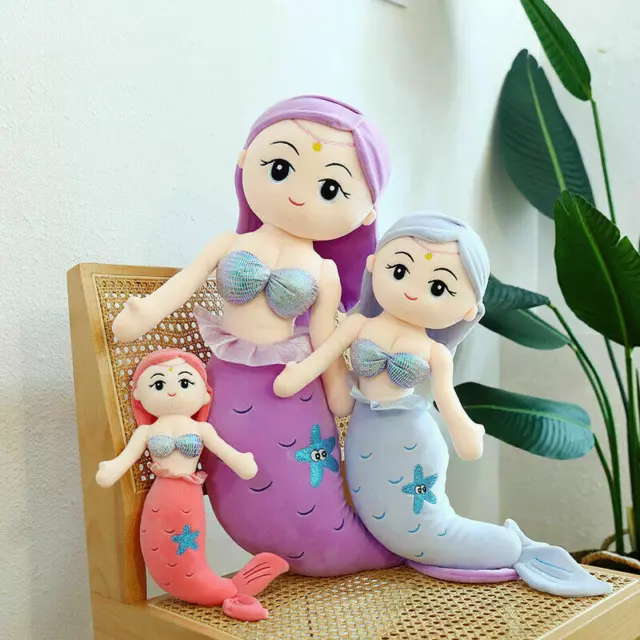 Large Mermaid Doll Kids Ragdoll Mermaid Plush Toys Lovely Cute Pillow Xmas Gifts