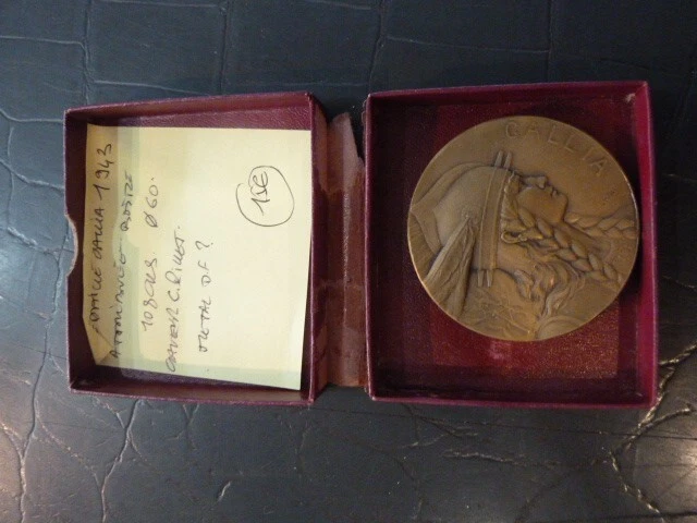 MEDAILLE GALLIA 1943 PARIS COMPTABILITE de FRANCE grav ch PILLET 