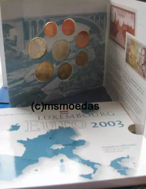 Luxemburg Off. Euro Kursmünzensatz 2003 KMS mit 1 Cent bis 2 Euro Pont BU