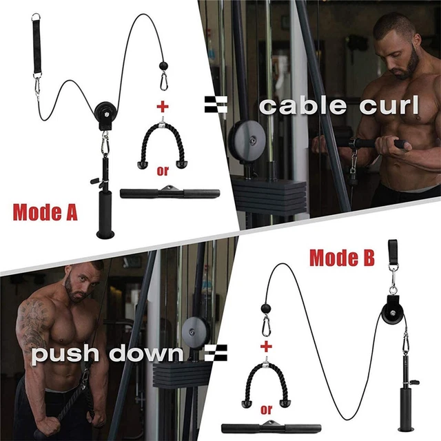 DIY TRICEPS TRAINER Pulley Rope High Pulldown Gym Fitness Workout