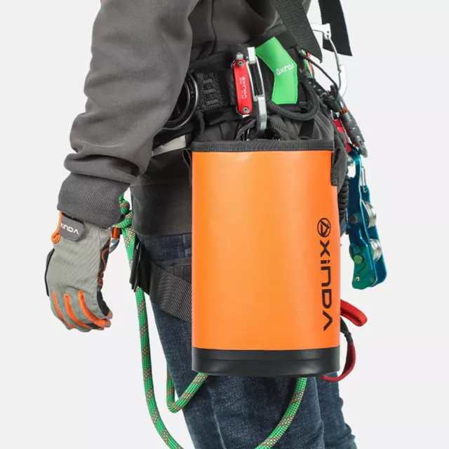 Portable Climbing Exploration Bag 5L Drawstring Storage Waist Bag (Orange) FR 3