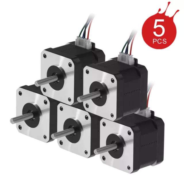 Twotrees Stepper Motor Nema 17 Motor High Torque 1.5A (17HS4401) 42N.cm  (60oz.in) 1.8 Degree 38MM 4-Lead with 1m Cable and Connector for 3D Printer