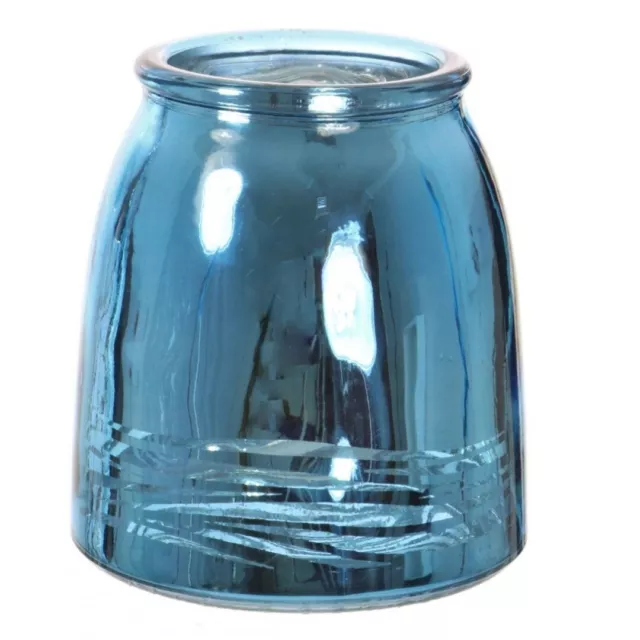 Metallic Swirl Blue Glass Bud Vase (13cm) Jar Home Decoration Decor Ornament