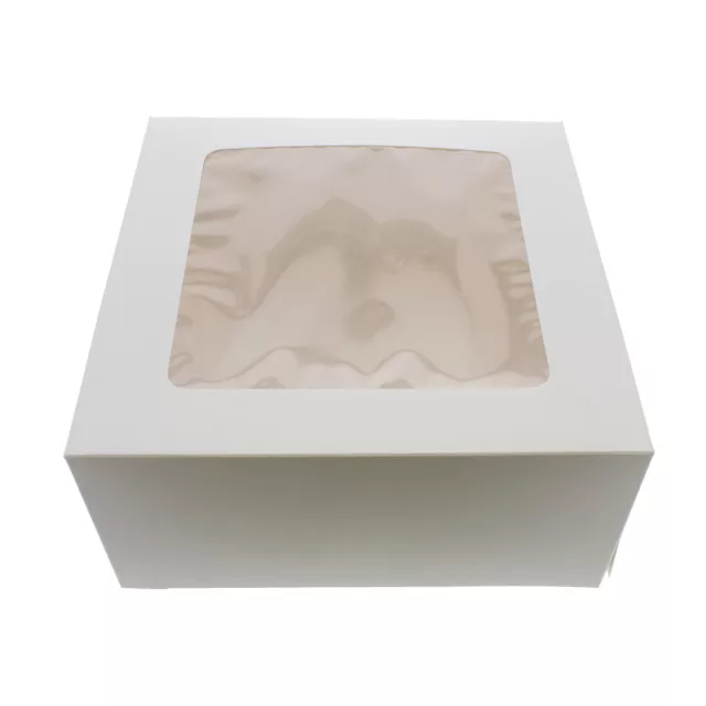 Spec101 | Cake Boxes with Window 15-Pack 10” x 10” x 5” Inch White Bakery Boxes