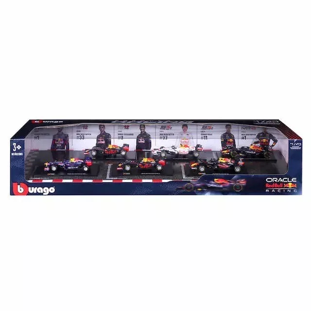 New Burago Red Bull Racing Formula 1 F1 - 1:43 Scale Diecast Metal 6 Car Pack