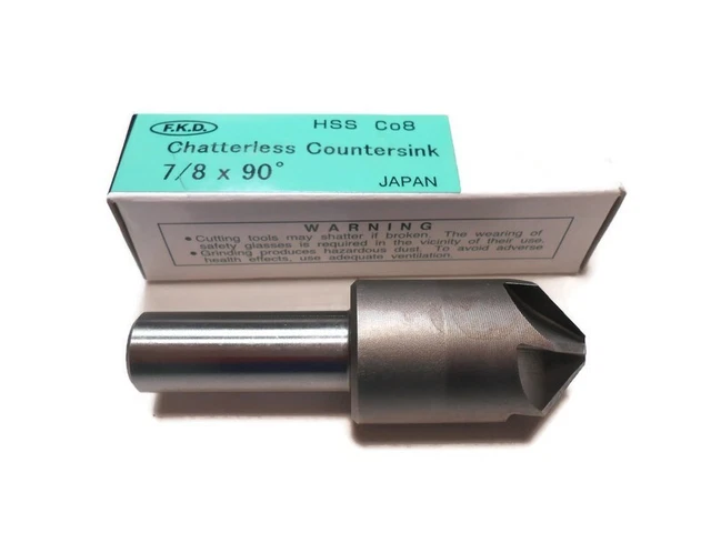 7/8" 90 Degree M42 Cobalt 6 Flute Six Flute Countersink 1/2" Shank F.K.D. FKD