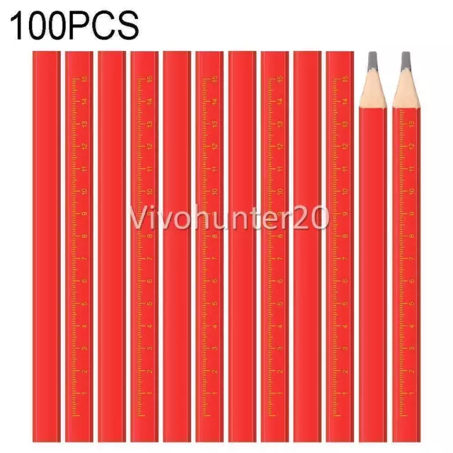 100pcs Pencil 170mm Carpenters Pencils Wood Working Carpentry Builders Pencil 2