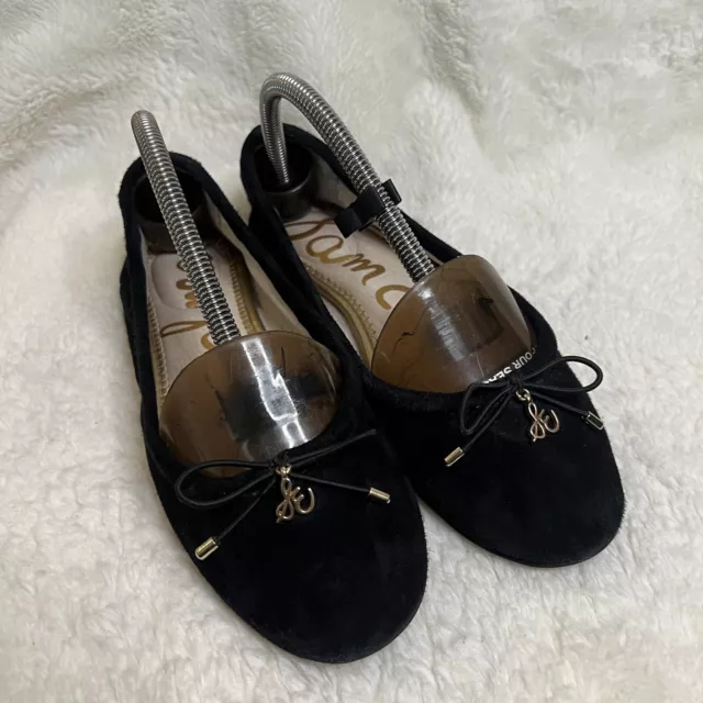 SAM EDELMAN FELECIA Black Size 5 Suede Leather Suede Ballet Flats Shoes