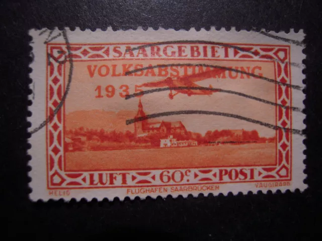 Briefmarken, Saargebiet, 60 C., Nr. 196 mit PF III, gestempelt