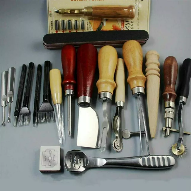 18pcs Leder Craft Werkzeuge Set für Hand Nähen Nähen Leder Handwerk DIY Werkzeug