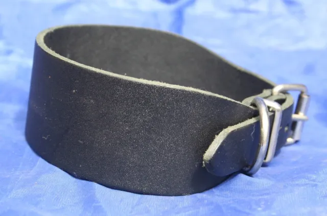 Trous de collier Whippet Lurcher en cuir noir pour 11" - 12,5" 2