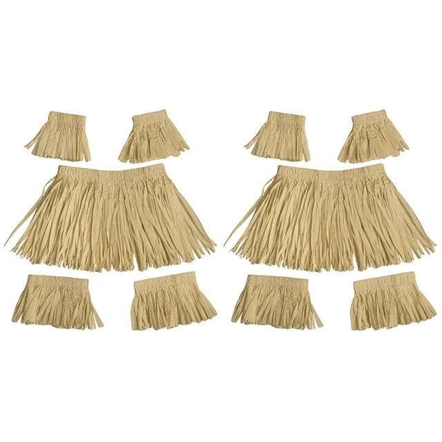 2 ensembles Trousse de jupe de fête Luau Jupe hawaïenne Hula
