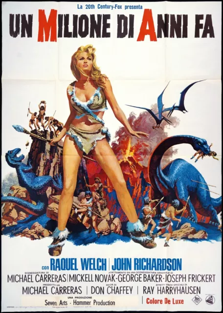 Un Milione Di Anni Fa Manifesto Hammer 1966 One Million Years B.c. Poster 4F