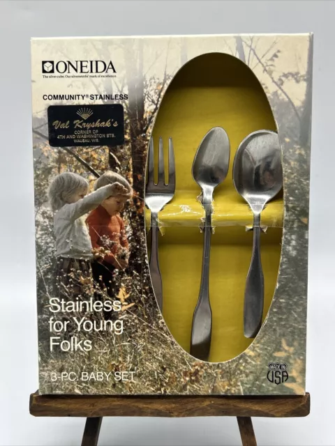 3Pc Children’s Oneida LTD PAUL REVERE Flatware USA BABY SET Personalized W/ “D”