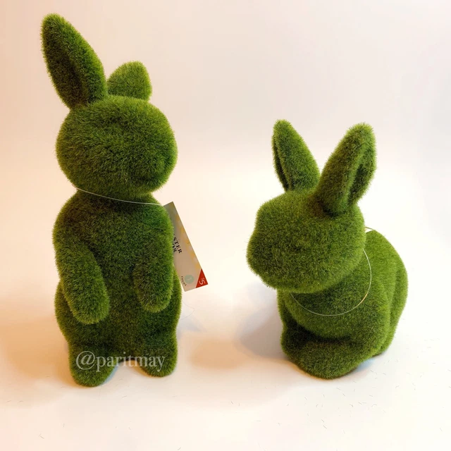 Target Bullseye Playground Green Flocked Easter Bunny Sitting & Standing 6” NEW