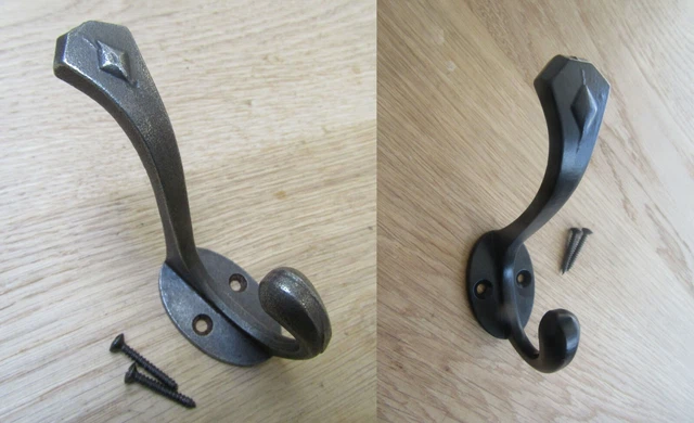 Cast iron rustic vintage retro old victorian style coat hook hanging peg hanger