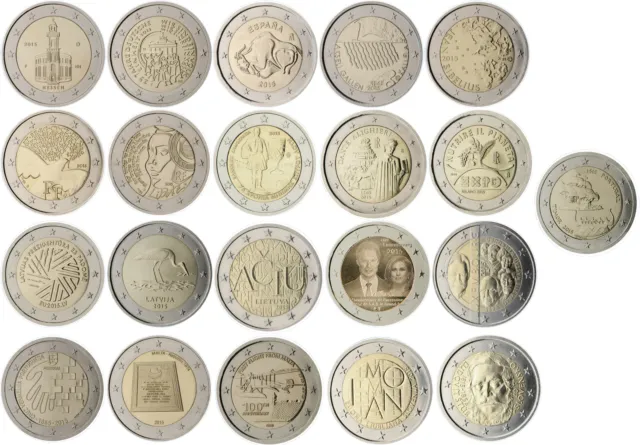 Série complète 2015 - 21 pièces 2 euro commémoratives - 33382