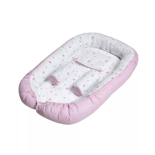 Schardt Babynest Kuschelnest Nestchen 90x50 cm Herzchen rosa  TOP