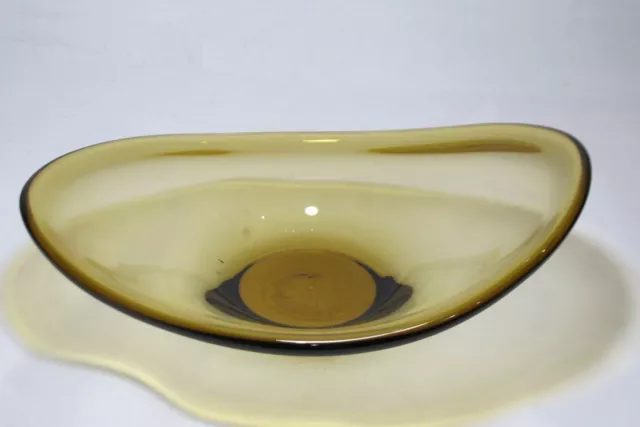 Vintage Amber Glass Bowl, IKEA Snits Range, Per Lutken Holmegaard Selandia Style