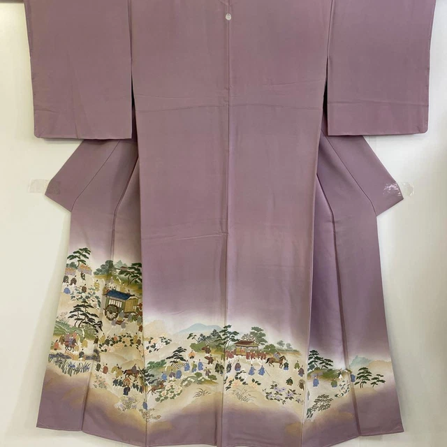 Tomesode Kimono Japan Japanese 12817W Kimono Colored Tomesode Single Crest Gold