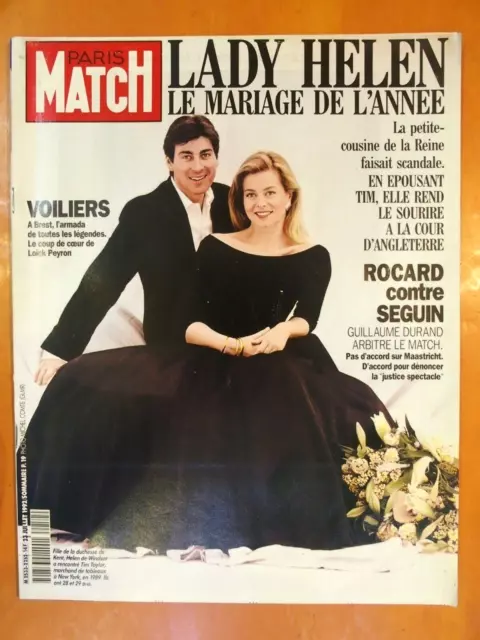 Paris Match N° 2252 du 23/07/1992-Mariage, Lady Helen- Voiliers l'armada à Brest