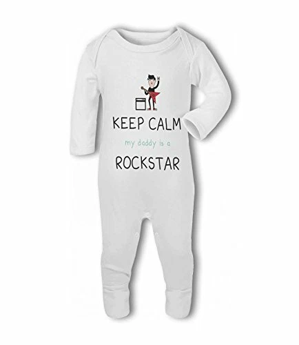 Rockstar - Keep Calm my Daddy/Mummy is a funny - Baby Romper Suit by BWW Prin...