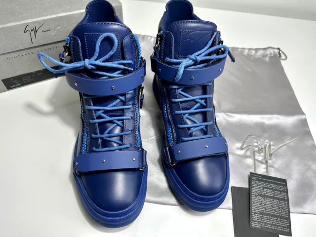 SCARPE GIUSEPPE ZANOTTI Sneakers alte High Top Tg 42 Coby Blu Strappo Zip 890 EUR 250 00 PicClick IT